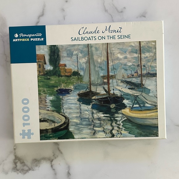 Pomegranate 1000-Piece Jigsaw Puzzle Claude Monet's Sailboats on The Seine - Picture 1 of 6